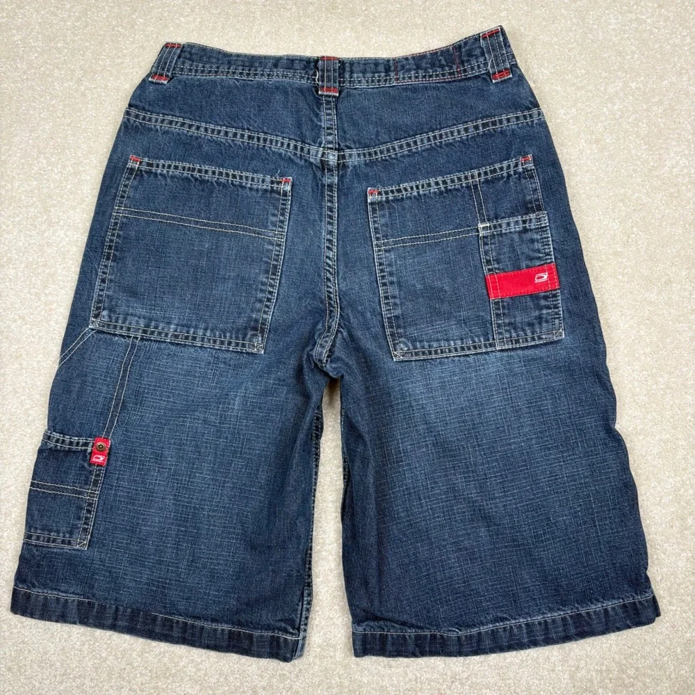 Old Navy Extreme Denim Carpenter Shorts Boys 16 Dark Wash Blue Y2K Skater Baggy